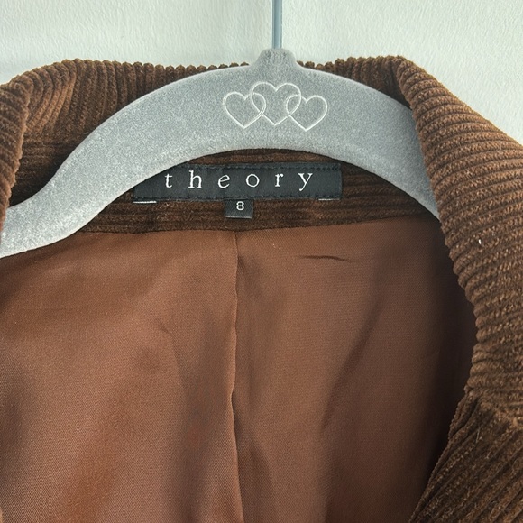 Theory rich chocolate brown corduroy blazer, size 8 - Picture 2 of 11